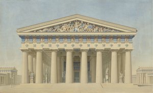Tempio T a Selinunte (Sicilia), elevazione ricostruita della facciata principale